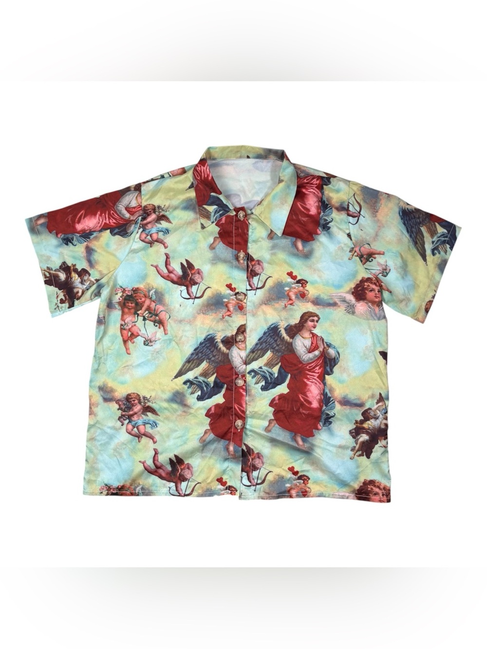 Angel Cherub Button-Up Shirt